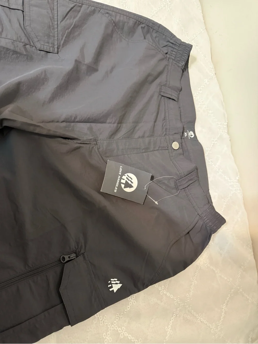 Men's Black Cargo Pants with Elastic Waistband